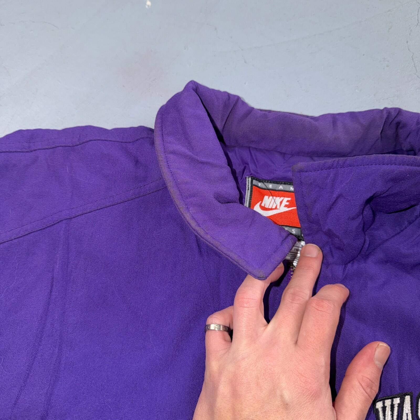 Nike VTG 90s University of Washington Huskies Team Jacket Puffer Large DIRTY