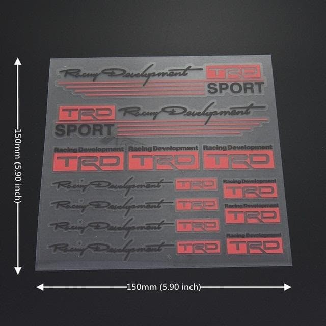 TRD Sticker Black Width 15cm x Height 15cm
