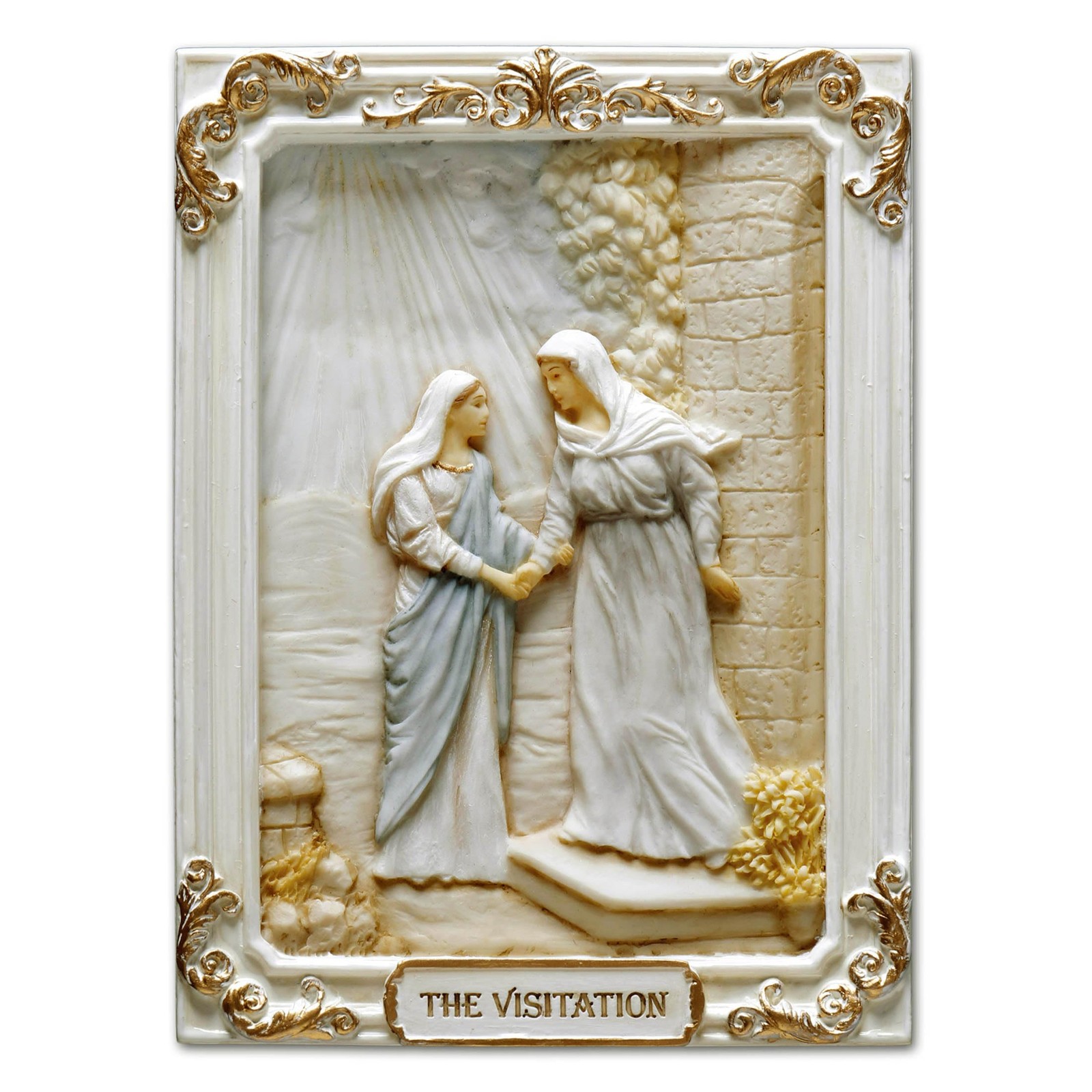 Veronese Design Visitation Joyful Mysteries Resin Plaque 4.1 Inch Hand Painted M