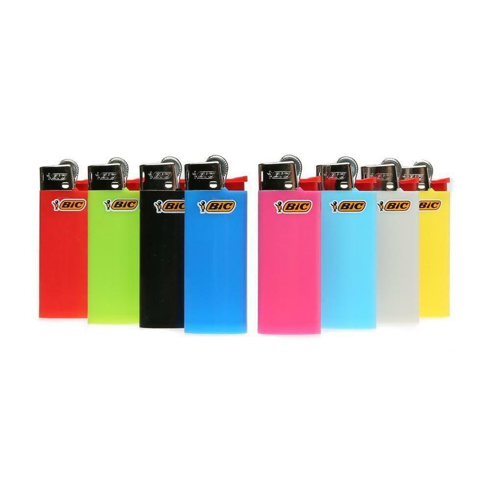 BIC Small Mini Solid – 10 Lighters – Long Last – Assorted Pink Blue Green Black