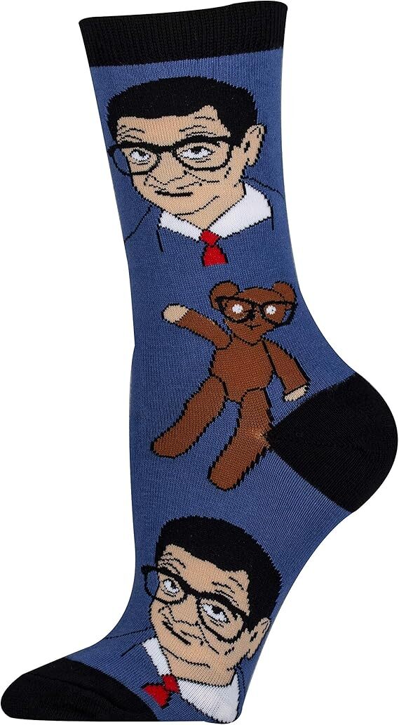 Oooh Yeah! Women’s Cotton Crew Sock (Mr Bean and Teddy-BLU),Socks