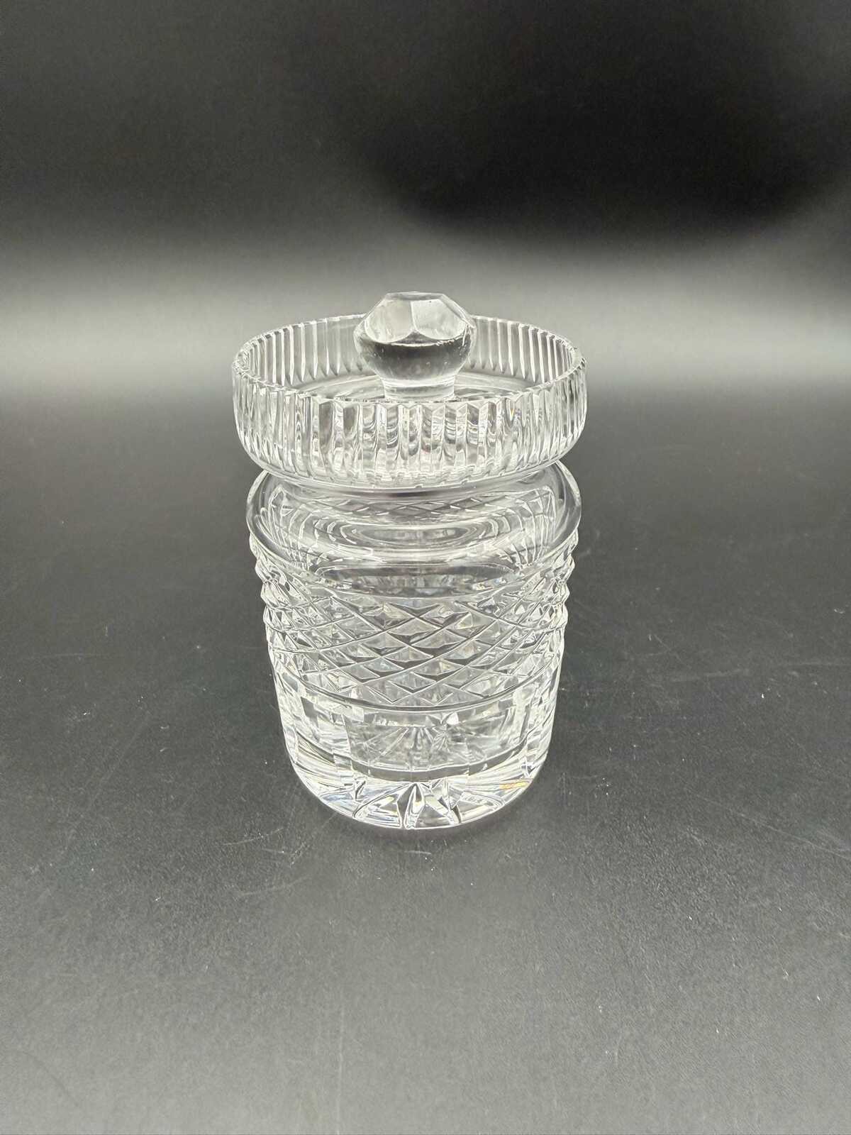 Vintage Crystal Lidded Jam Jar Covered Crystal Jar 4 Inch
