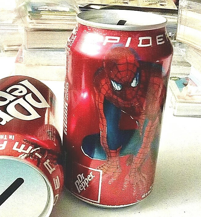 SPIDERMAN CAN PROMO NOT RELEASED VERSION MARVEL DR. PEPPER 2002 2 DIF RED