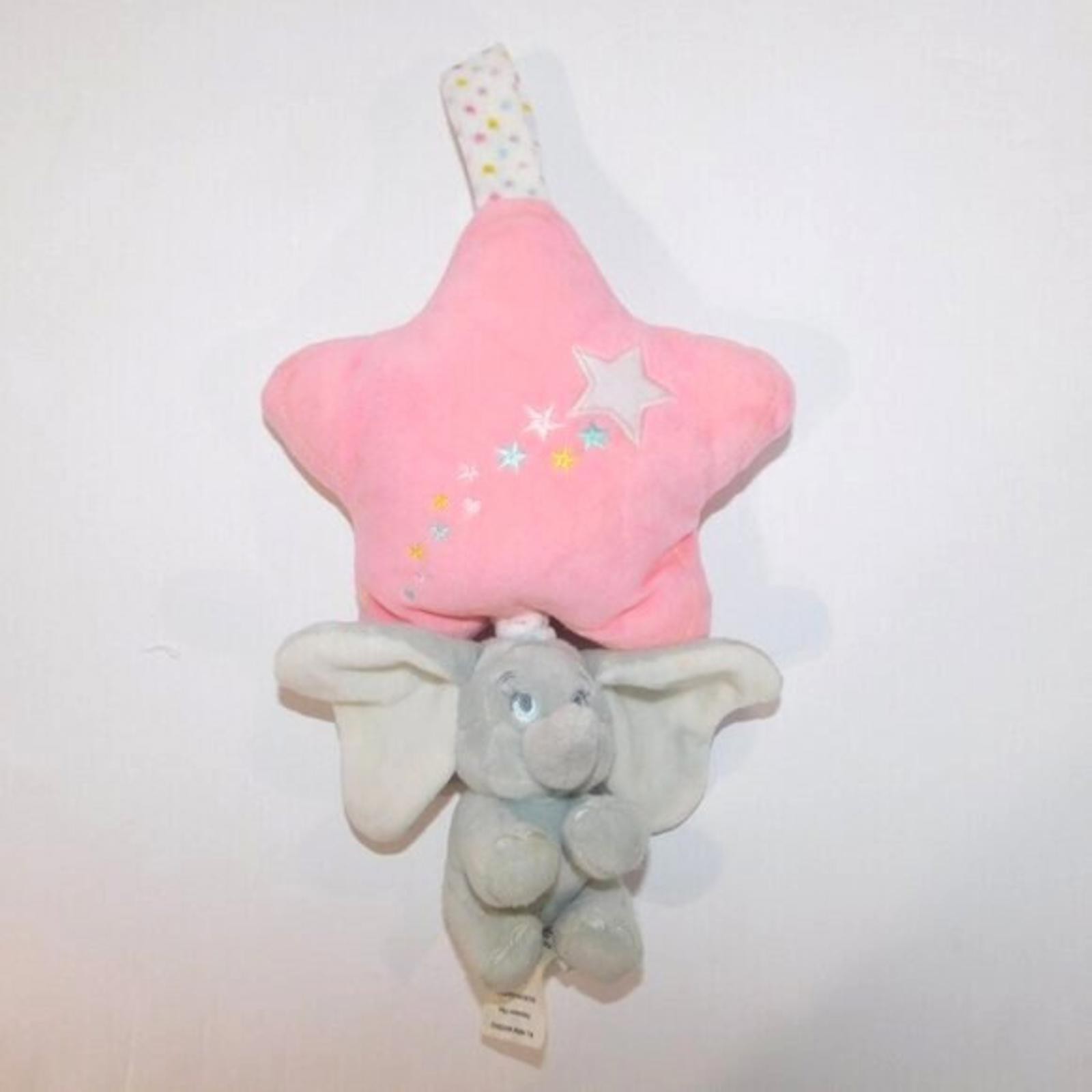 Disney Baby Dumbo the Elephant Plush Pull string Musical Crib Toy Twinkle Star