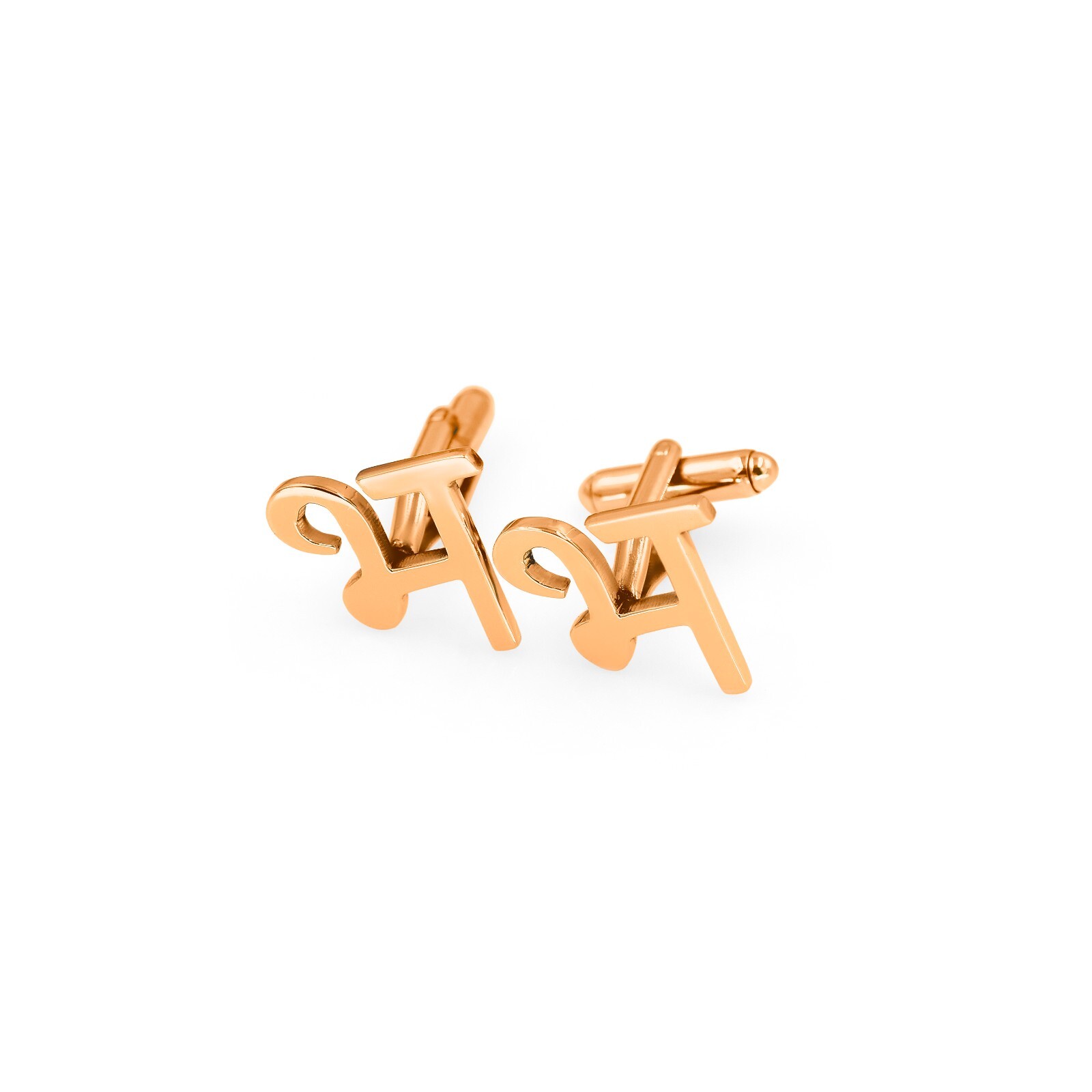 Single Letter Black Hindi Consonant Cufflinks Men’s Initial Cufflink Alphabet
