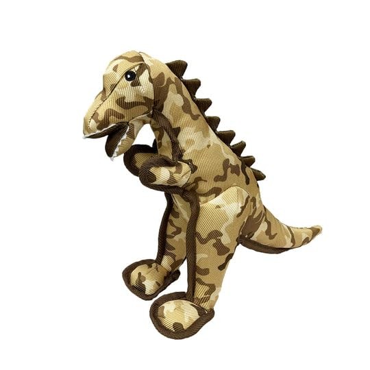 Pet Lou Camo Critters T-Rex Stuffed Dog Toy, 16-inches Height, Multicolor