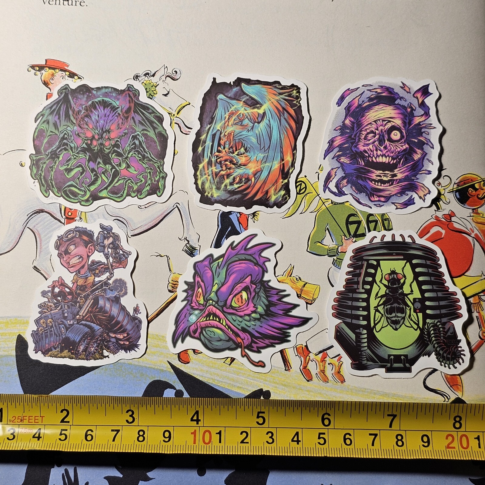 FLYING FREAK CRYPT LAGOON FL HORROR STRANGE HALLOWEEN FLY S54 LOT STICKERS