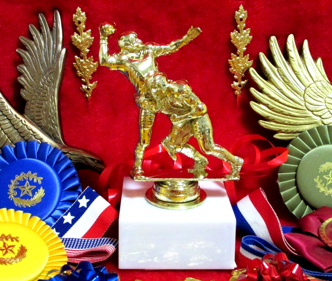 FOOTBALL Trophy Double, MVP Coach MIP Special Award Marbelite Base FastShip