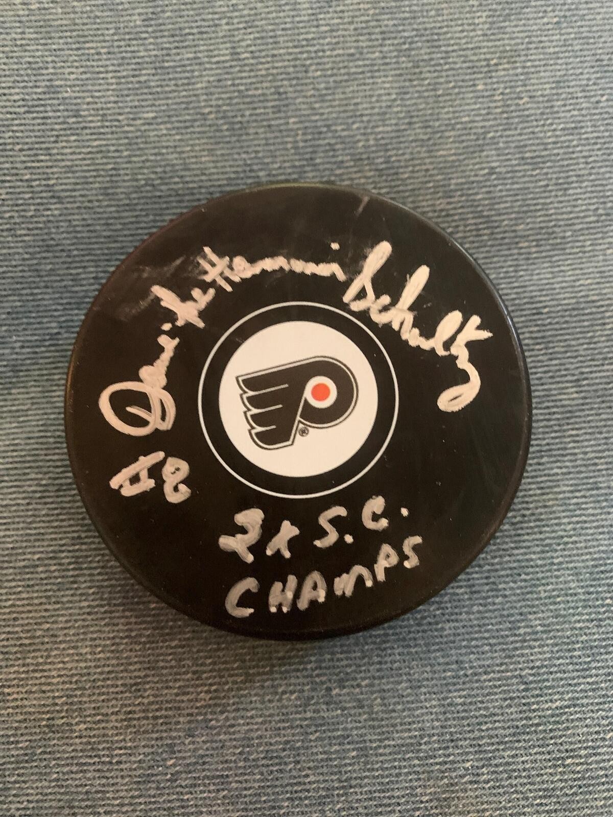 Philadelphia Flyers Dave The Hammer Schultz Signed Autographed Puck JSA W/ Inscr