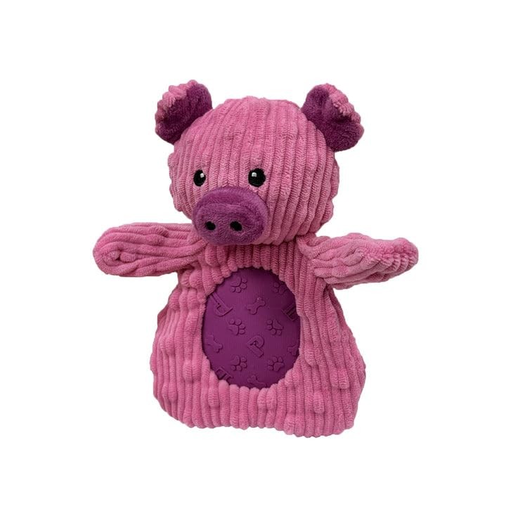 Pet Lou Pocket Dotty Friends 3.0 – Pig Dog Toy, 7-Inch, Pink