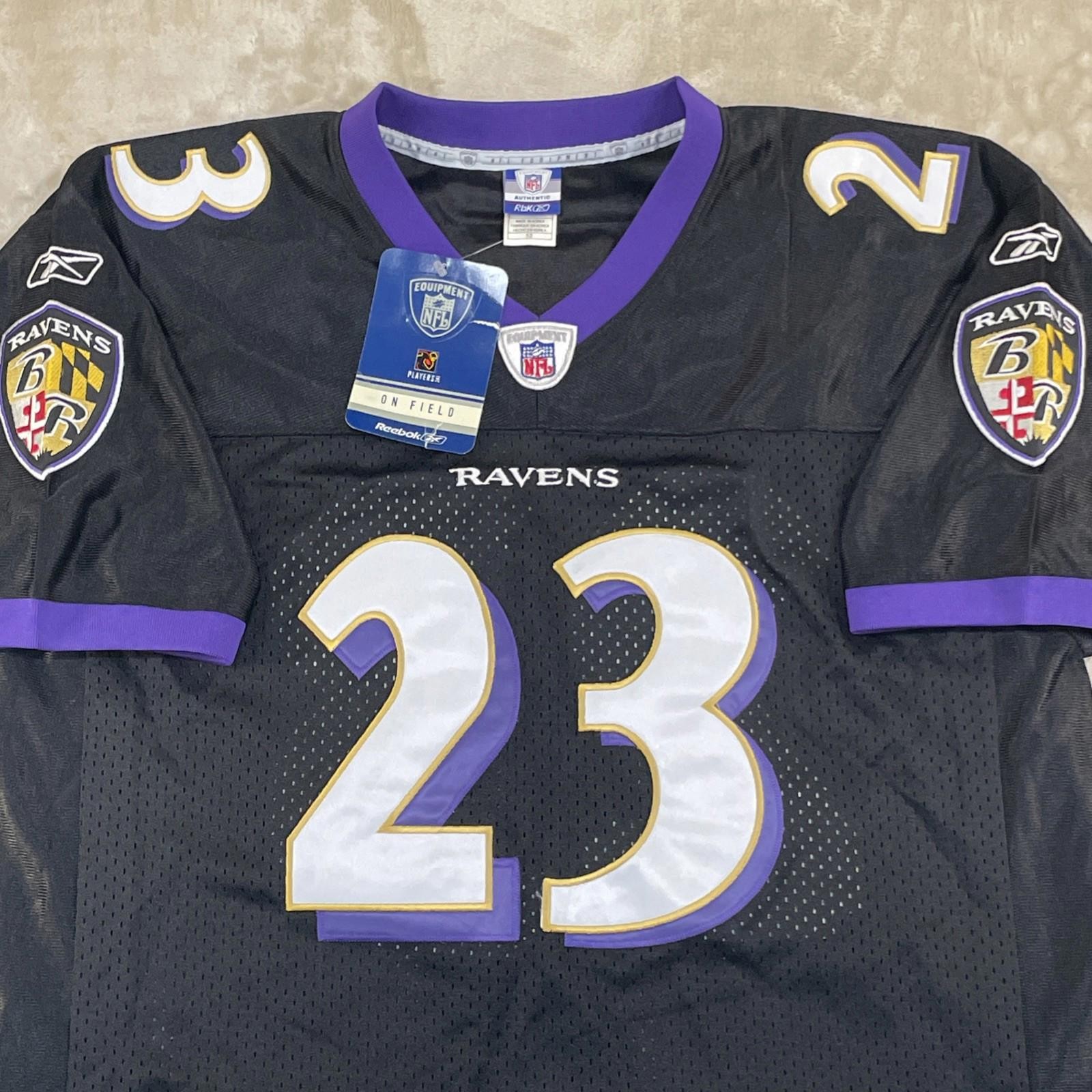 Vintage Reebok NFL Black Baltimore Ravens Jersey Willis McGahee #23 Sz 52 NWT