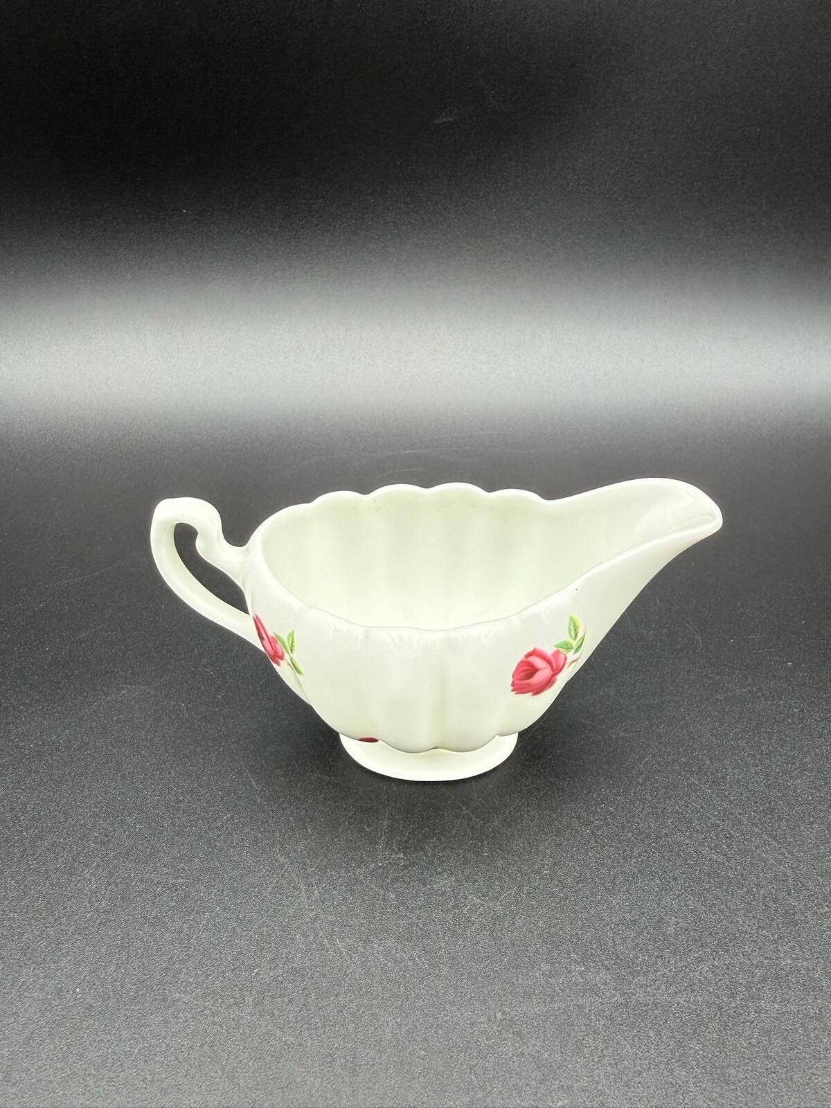 Vintage Jubilee Fine Bone China Creamer Pink Rose Scalloped