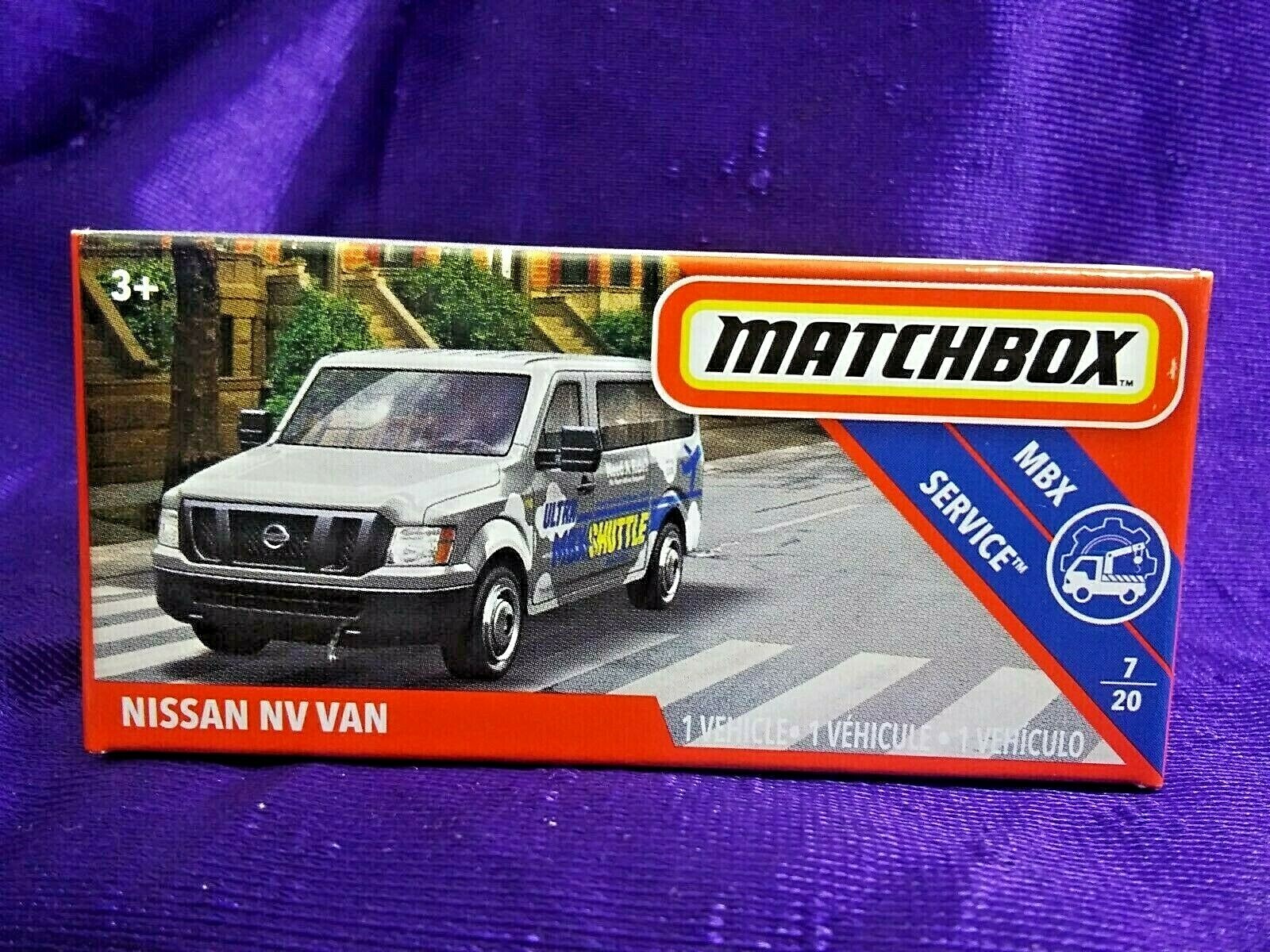 Matchbox Power Grabs Nissan NV Van MBX Service 7/20 Boxed Diecast New Release