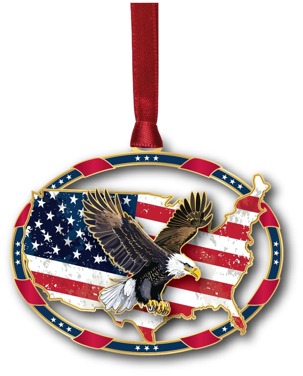 Beacon Design Americana Eagle Ornament, 3-Inch, Multicolor
