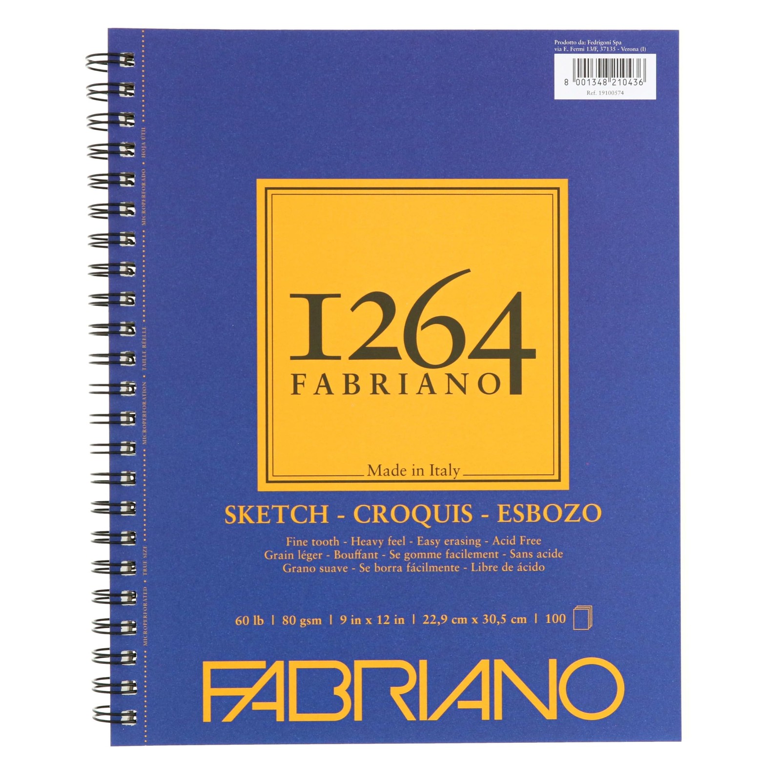 Fabriano 1264 Sketch Pad, 9 x 12, Light Cream