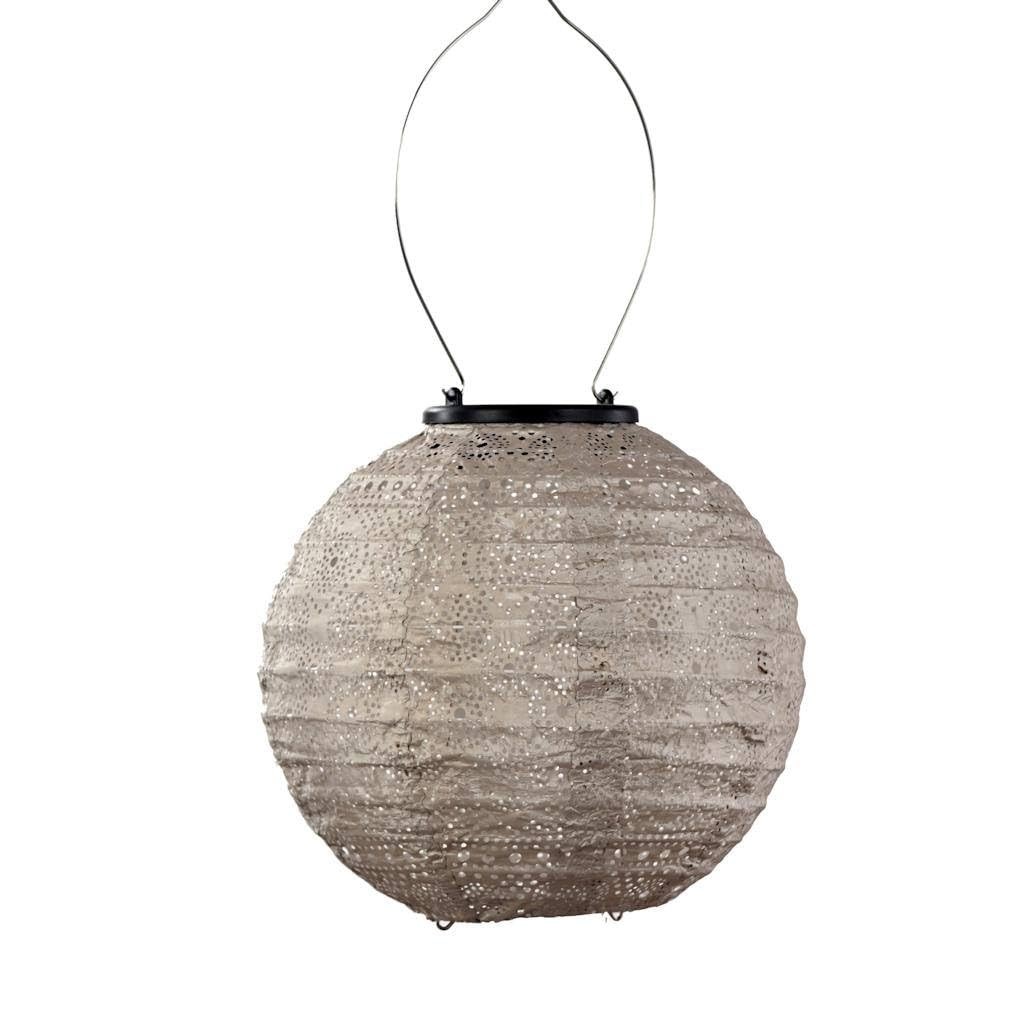 Lumiz 7in Round Spectare Lantern, Light Taupe, Indoor/Outdoor Decor