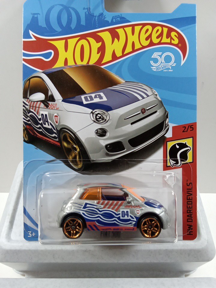 HOT WHEELS FIAT 500 GRAY HW DAREDEVILS #2/5 DIECAST 1:64 O35