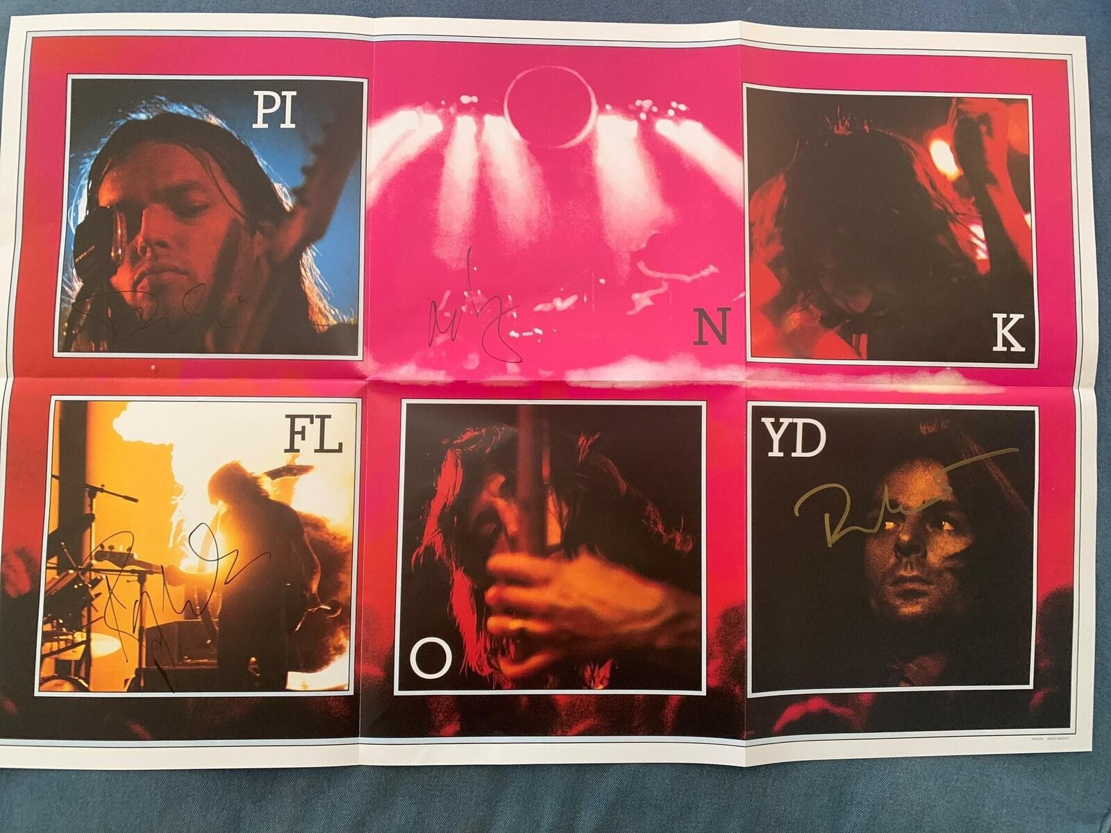 Pink Floyd 30×20 Signed Autograph Poster Waters, Gilmore, Richard & Nick COA