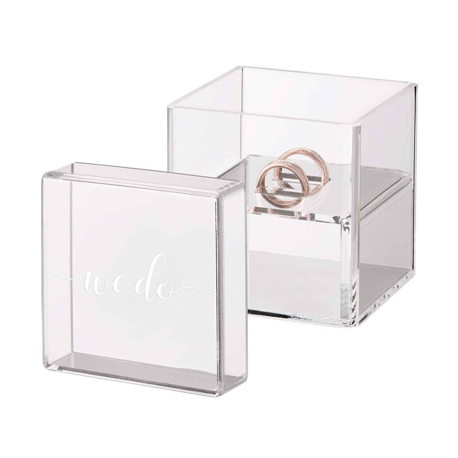 Lillian Rose Clear Acrylic Box Ring Pillow Alternative, 1 Count (Pack of 1)