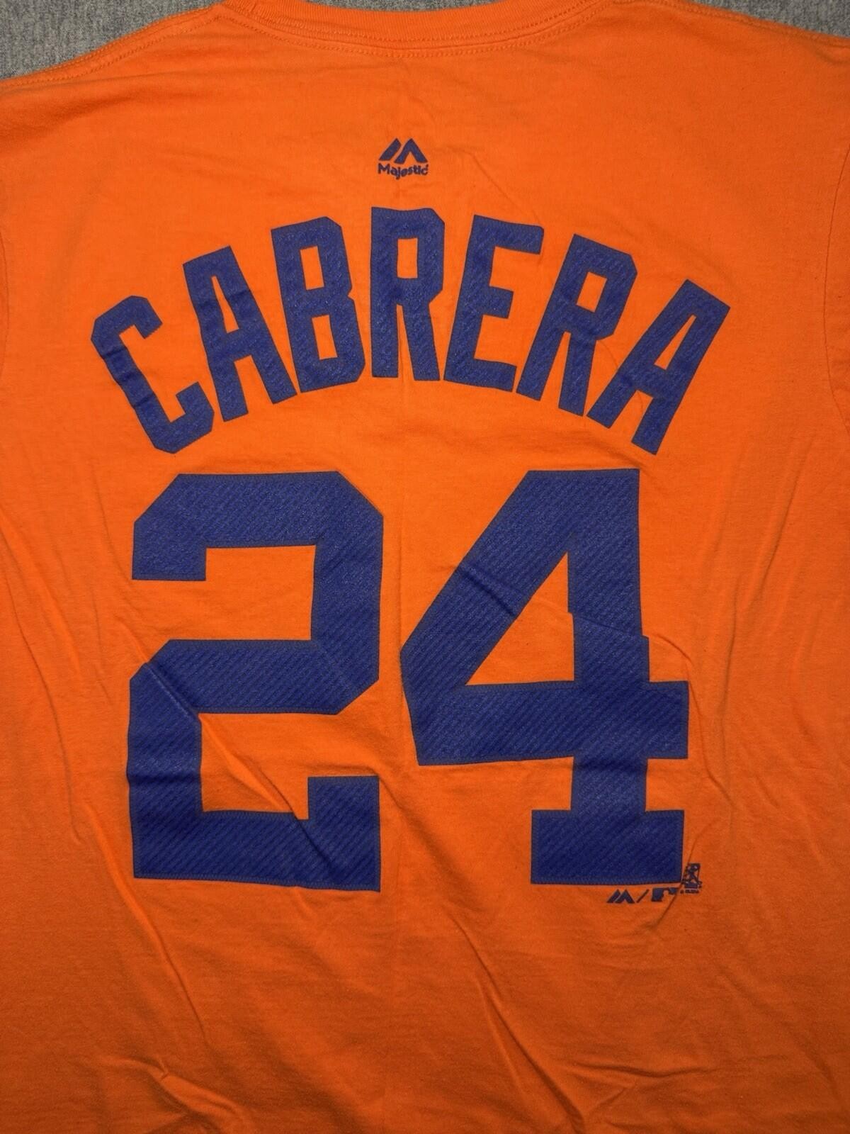 Majestic Detroit Tigers Miggy Cabrera T-Shirt-Unisex/Medium/Orange/MLB
