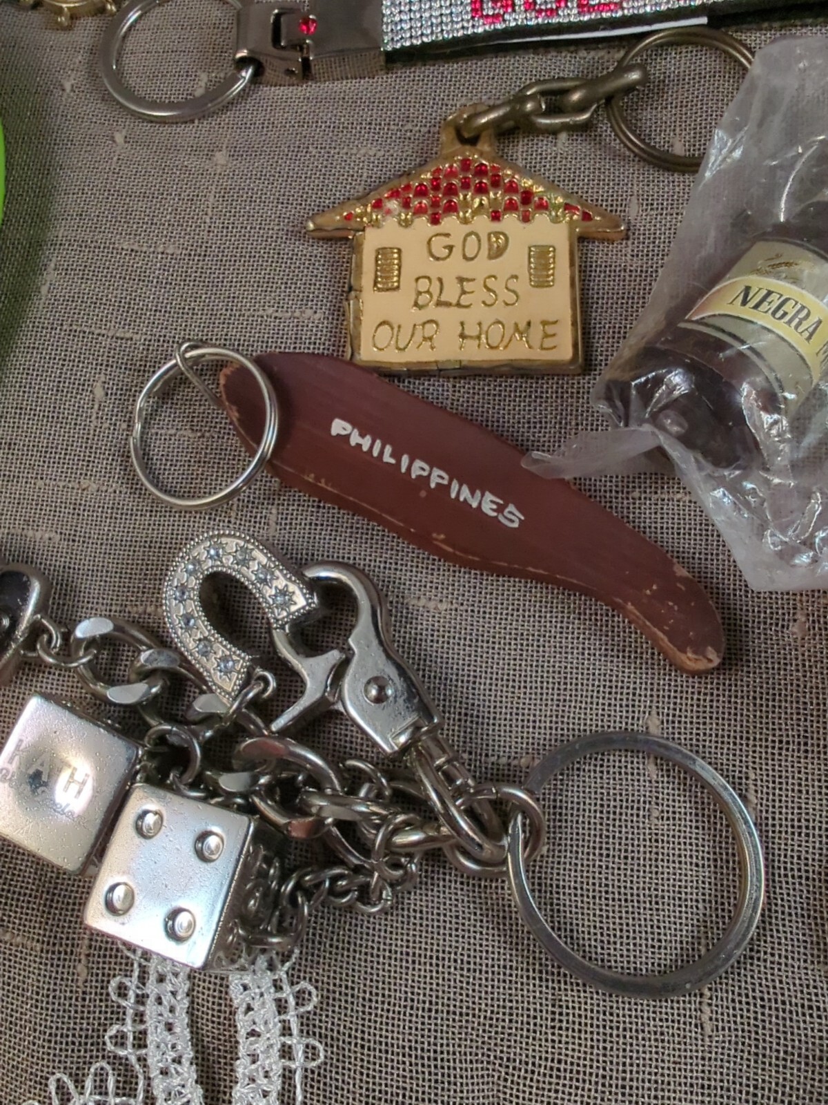 Junk Drawer Lot 20 Key Chains Rolfs Honduras Philippines Calypso Modela Boeing
