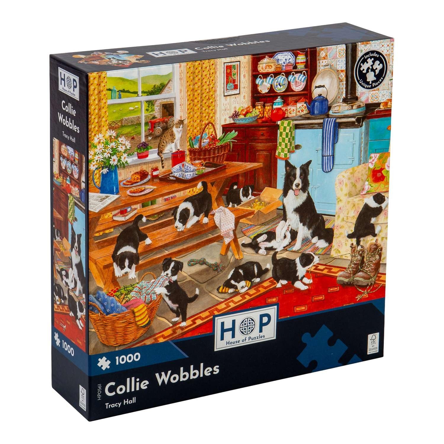 House of Puzzles Collie Wobbles 1000 Piece Jigsaw Scenic Landscape Puzzle