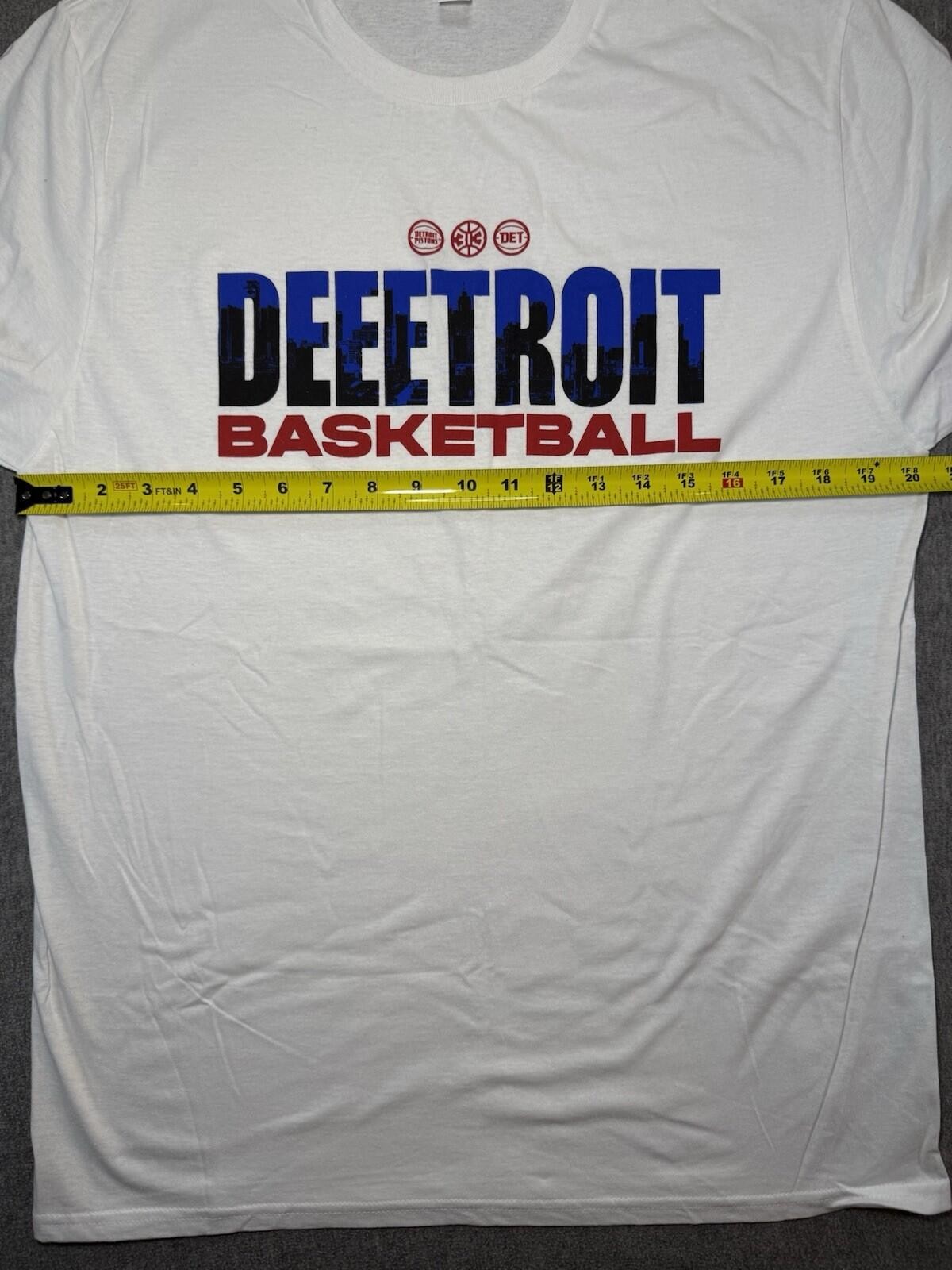 Detroit Pistons Unisex T-Shirt-Large/White/NBA/313/Fruit Of The Loom
