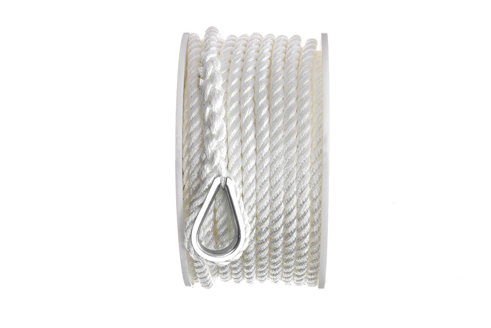 Seachoice Anchor Line Rope, 3-Strand Twisted, White, Nylon, 3/8 In. X 100 Ft.