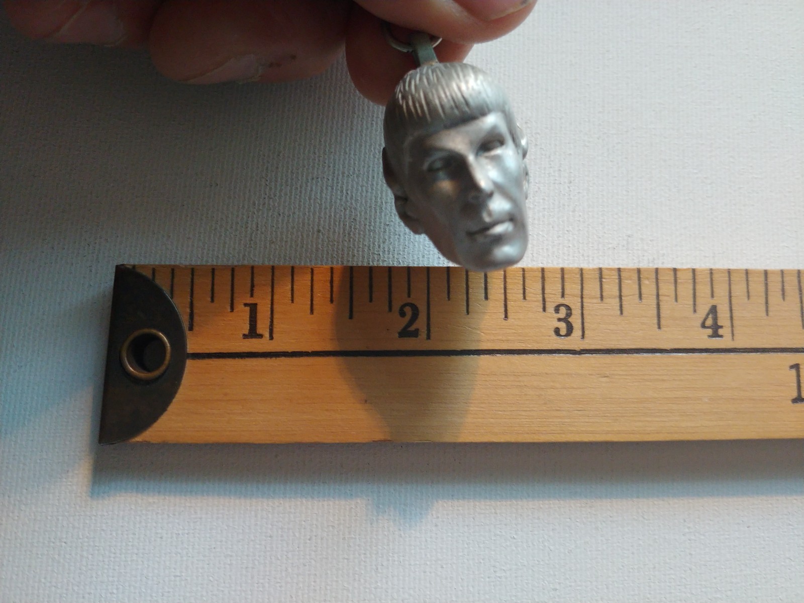 * PEWTER SPOCK STAR TREK HEAD FACE SPACE KEYCHAIN KEY CHAIN RING PORTE CLEFS *