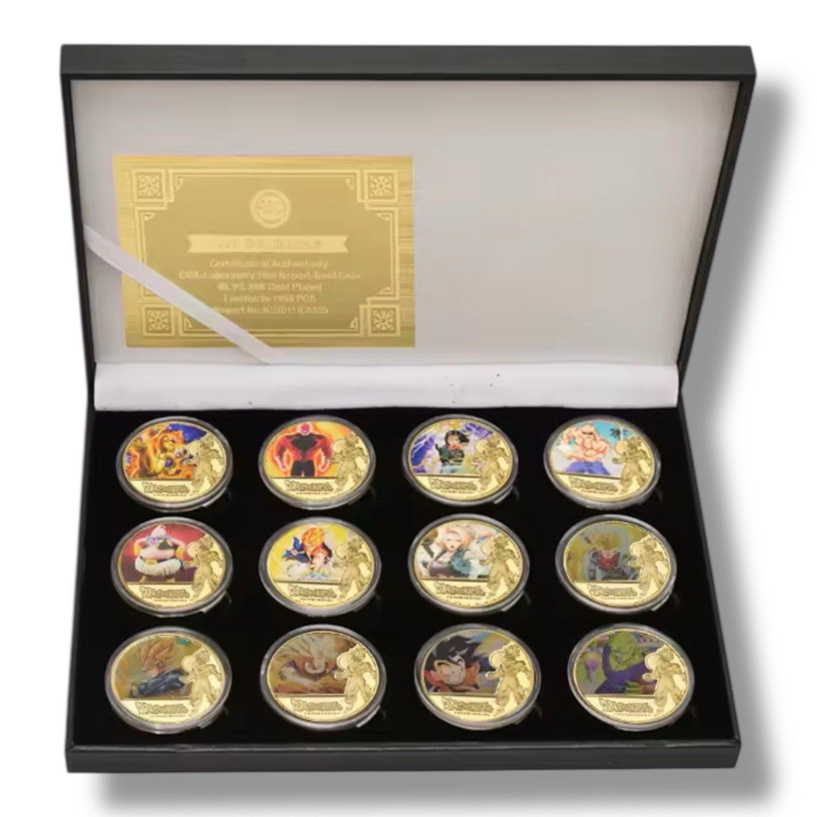 Dragon Ball Z x12 Gold Plated Complete Coin Set In A Display Box – Goku & More