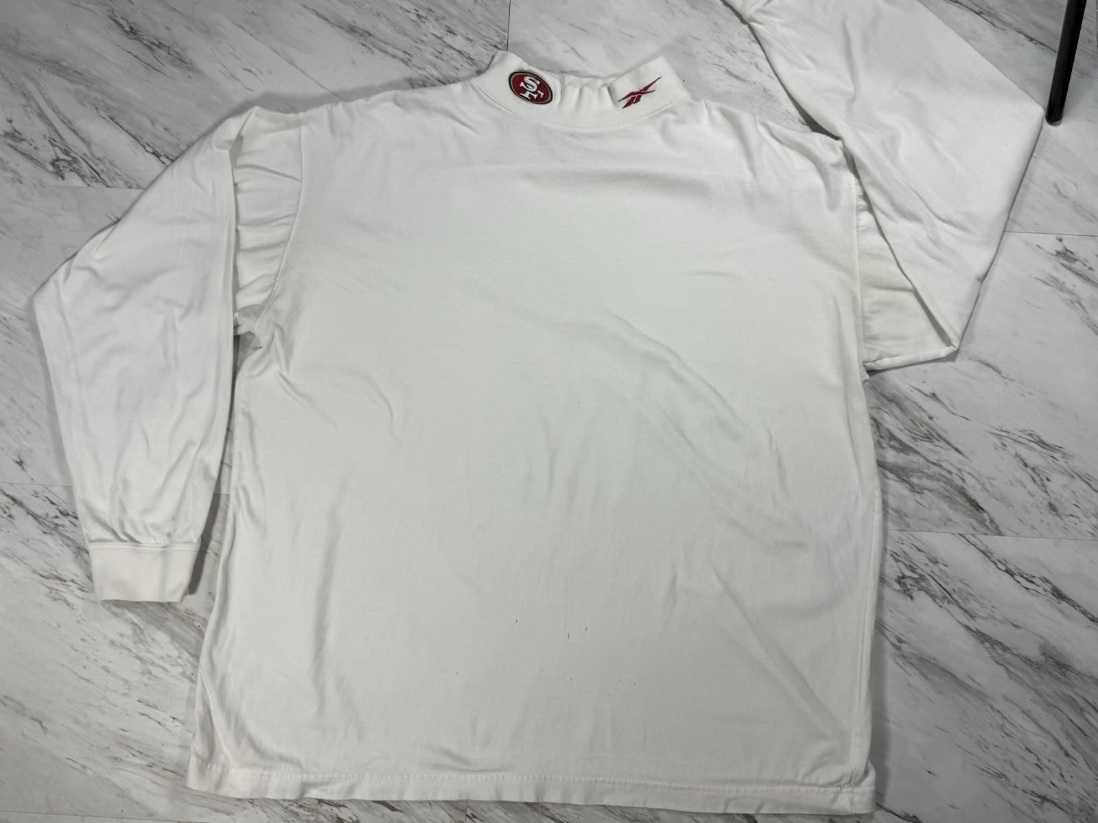 Vintage 49ers Reebok Mock Neck Long Sleeve Shirt L NFL Pro Line #8
