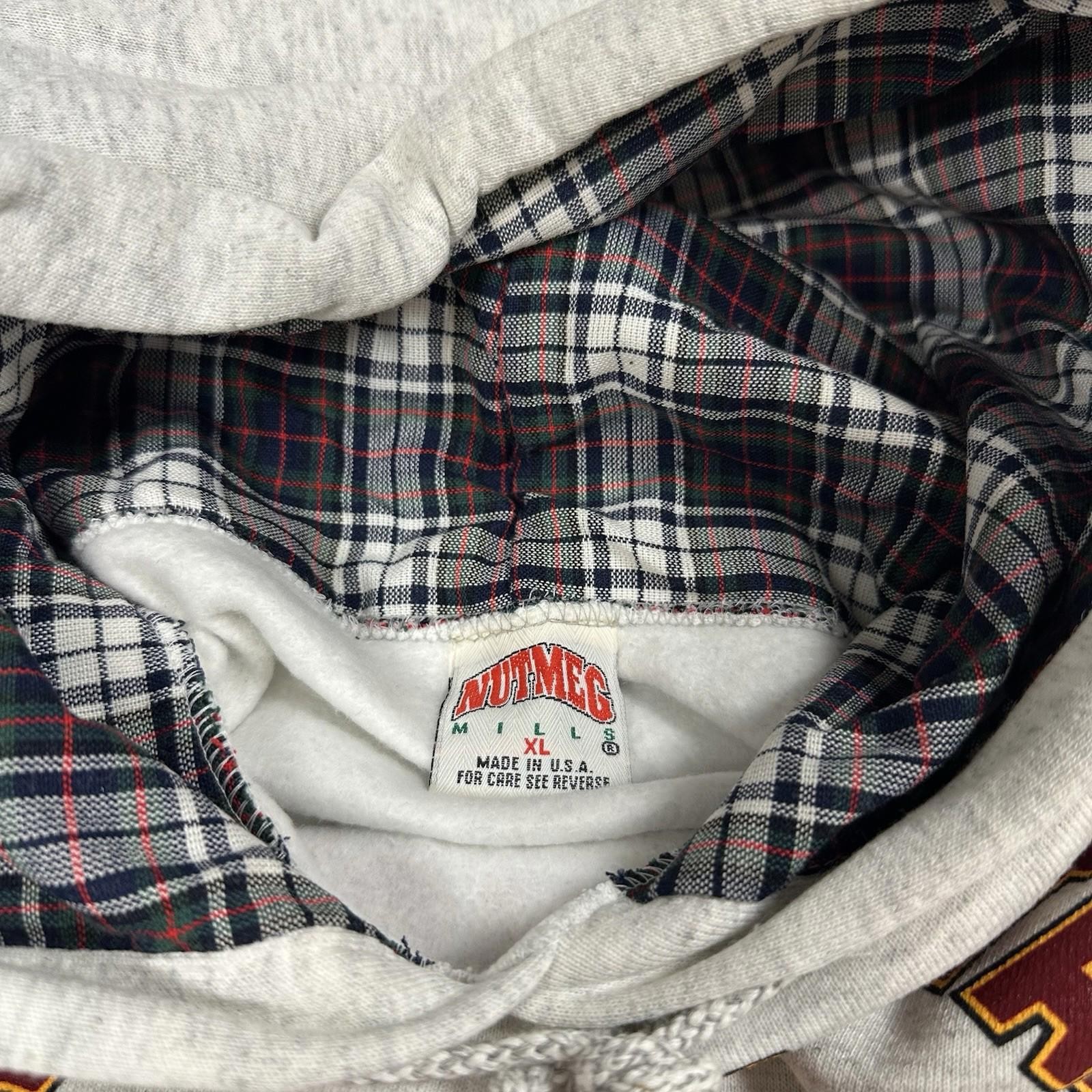 Vintage 90s Arizona State Sun Devils Hoodie Sweatshirt Nutmeg Men XL Plaid Lined
