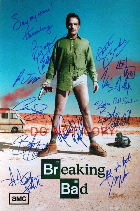 Breaking Bad Show Cast SIGNED reprint 12×18″ Poster Autographed RP