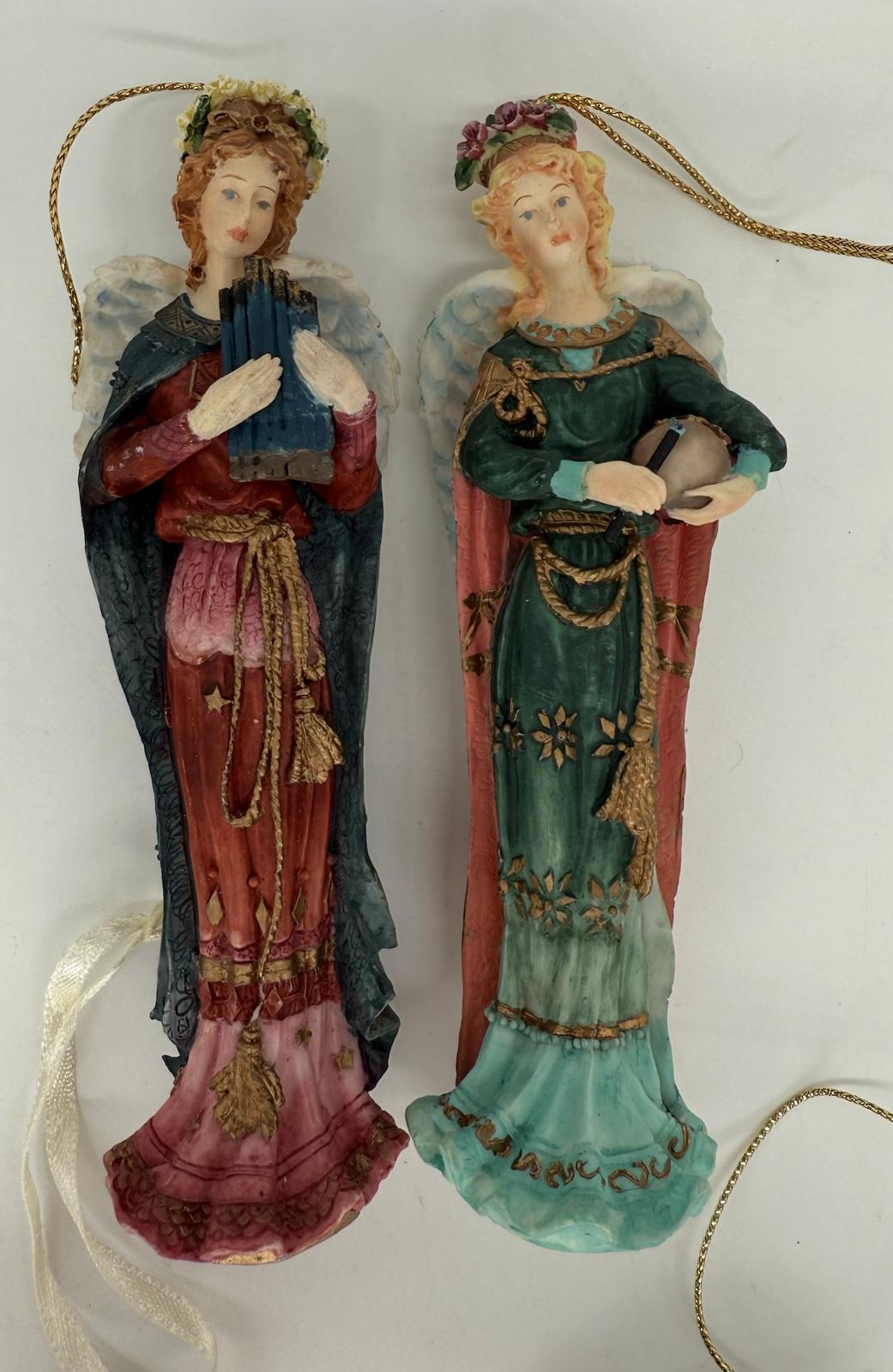 Vintage Angel Christmas Ornament Lot – 7 Hand-Painted