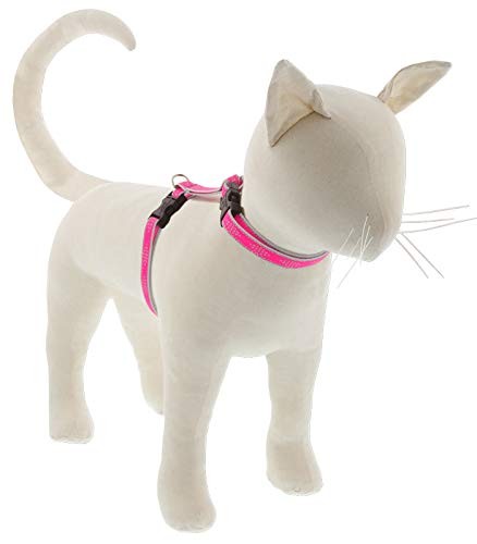 Lupine Reflective H-Style Cat Small Pet Harness Pink Diamond Adjustable