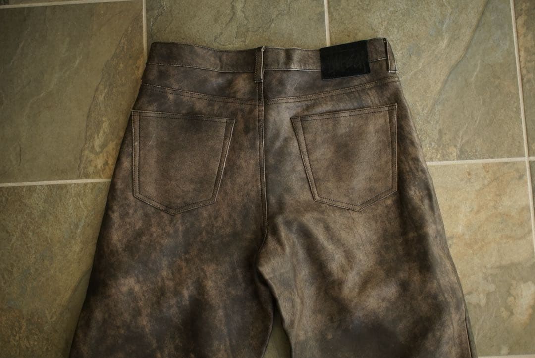 Stussy big ol processed leather pants lamb leather Size 30 Used