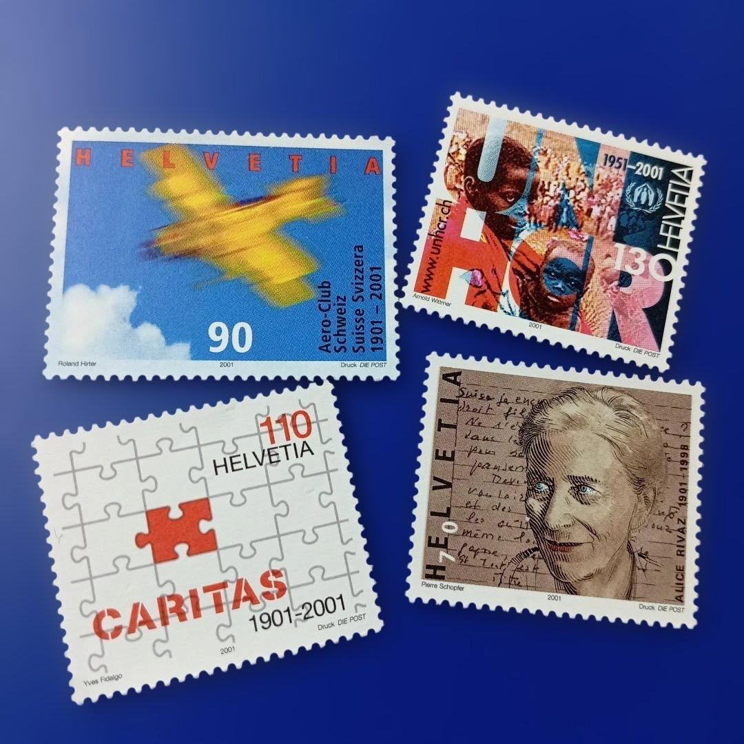 9767 Foreign stamp Switzerland 2001 Caritas 100th anniversary etc. 4 types