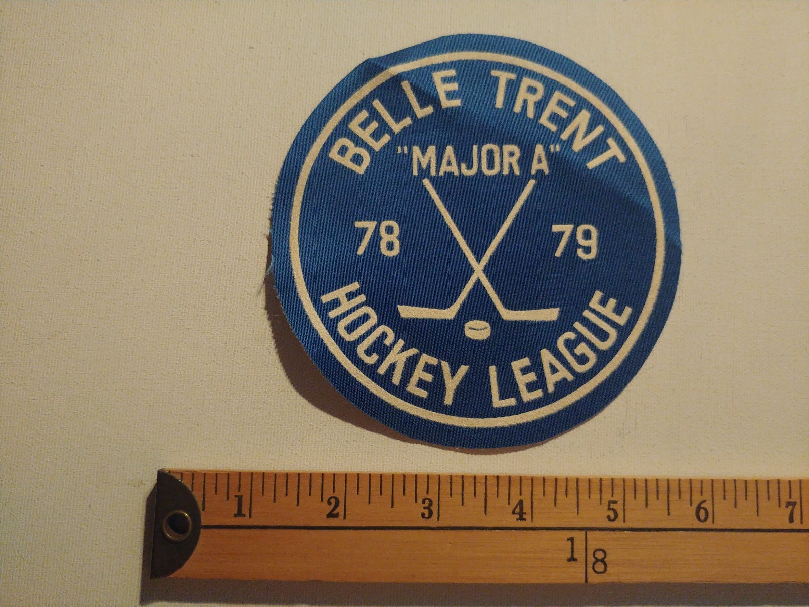 * 70S BELLE TRENT TRENTON HOCKEY LEAGUE ONTARIO PATCH CREST BADGE ECUSSON *