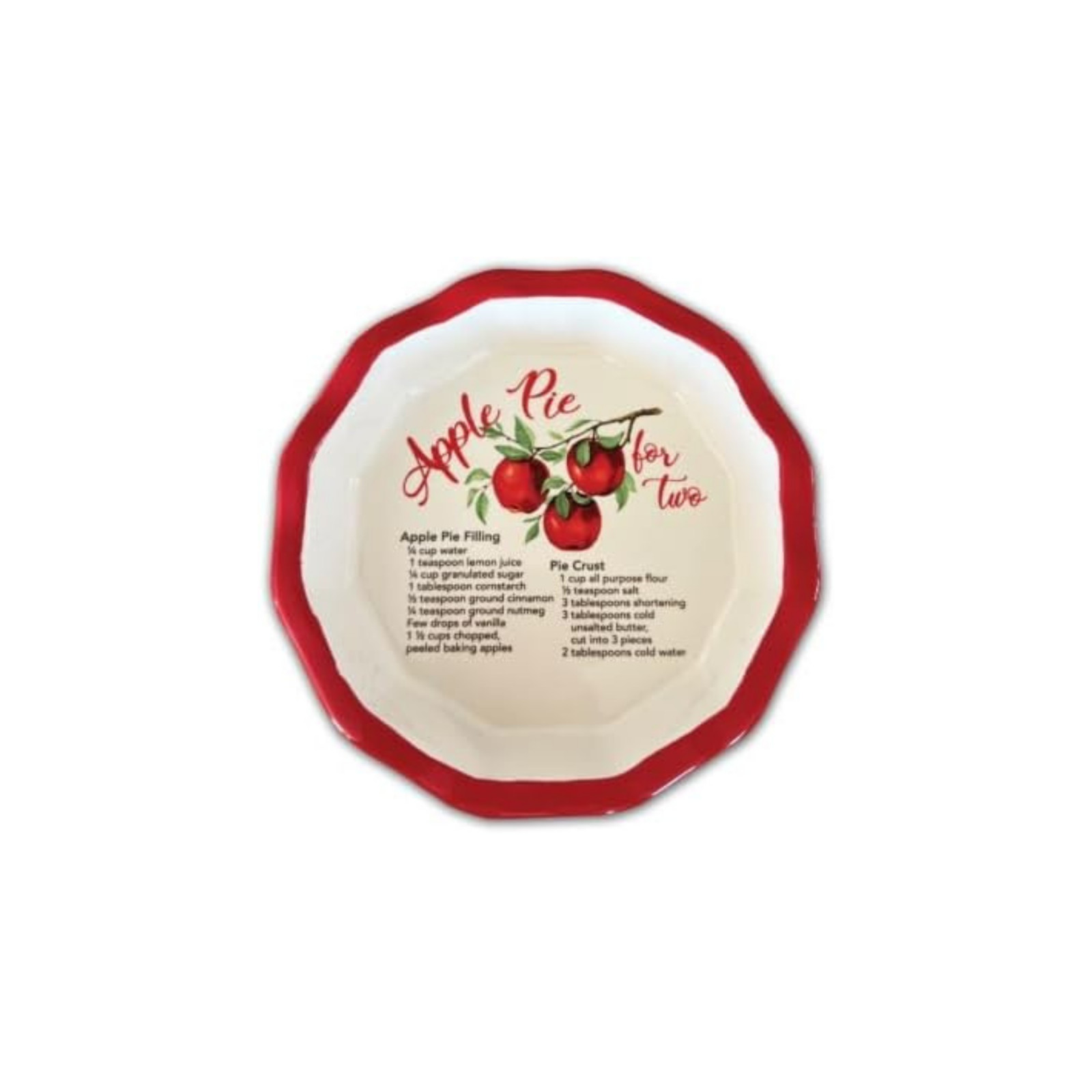 Cathedral Art Apple Pie for Two Mini Pie Plate 6 Inch with Recipe Card