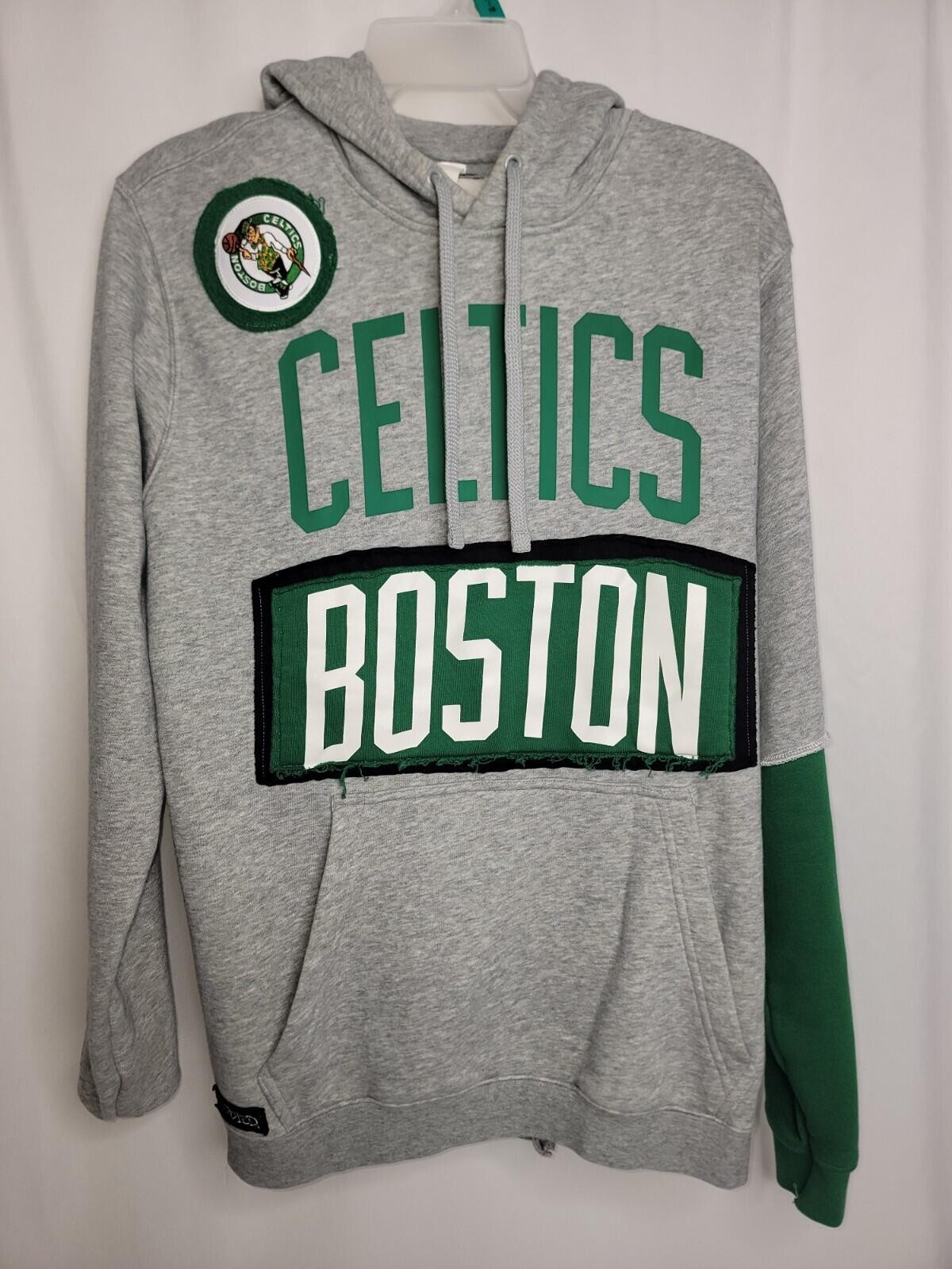 Refried Apparel Boston Celtics Long Sleeve Hoodie Size Medium M Green Gray
