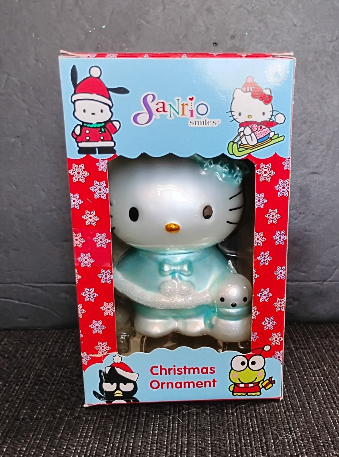 Hello Kitty Sanrio Glass Holiday Christmas Tree Ornament Vintage 2000
