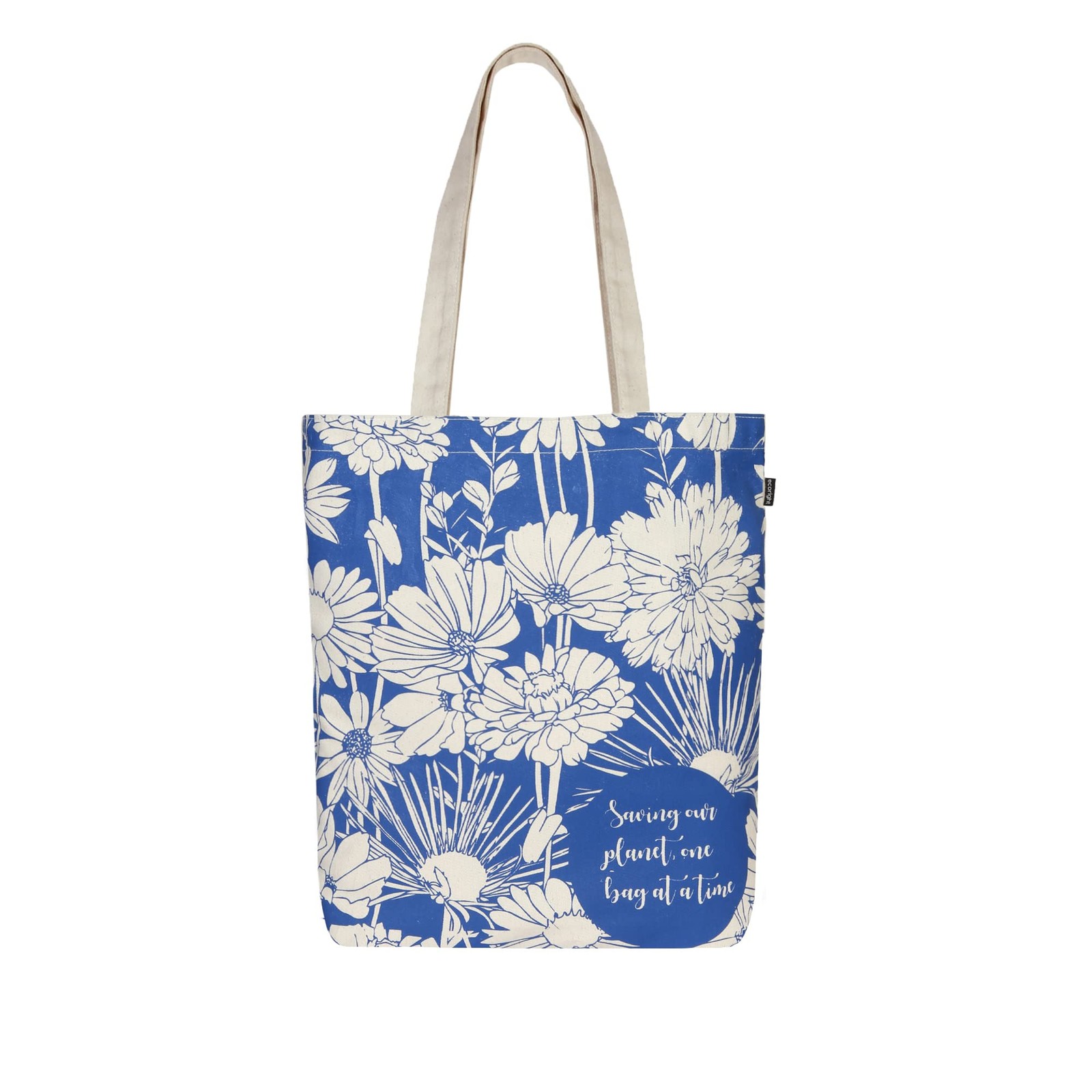 Ecoright Small Canvas Tote Bag Zipper Reusable Cotton Beach Grocery School Work