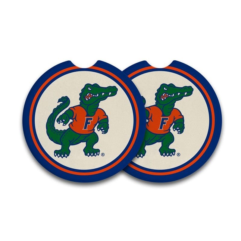 Magnolia Lane Florida Gators Mascot Car Coaster Set of 2 2.5″ Diameter