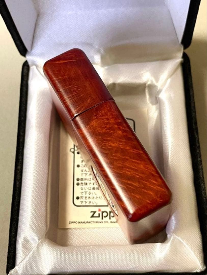 zippo briar wood, launcher metal pasted, made in 1996, unused item