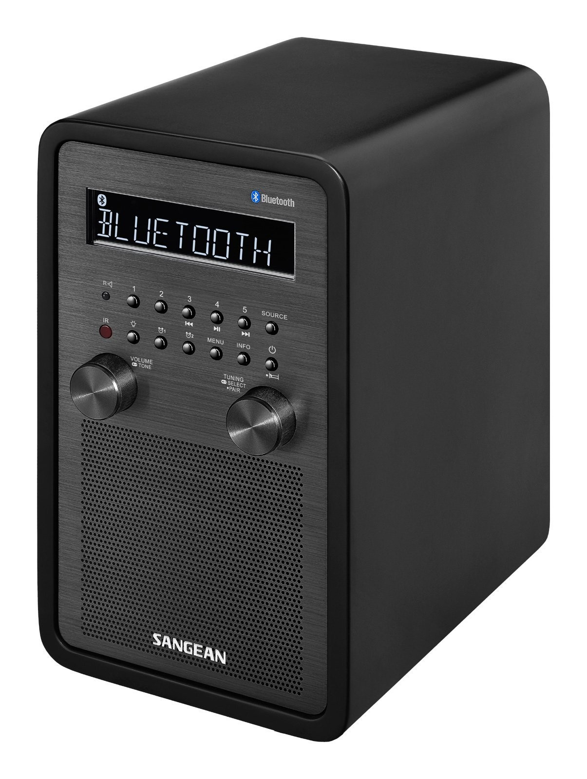 Sangean WR-50 Tabletop AM/FM Radio Bluetooth Wood Cabinet Black