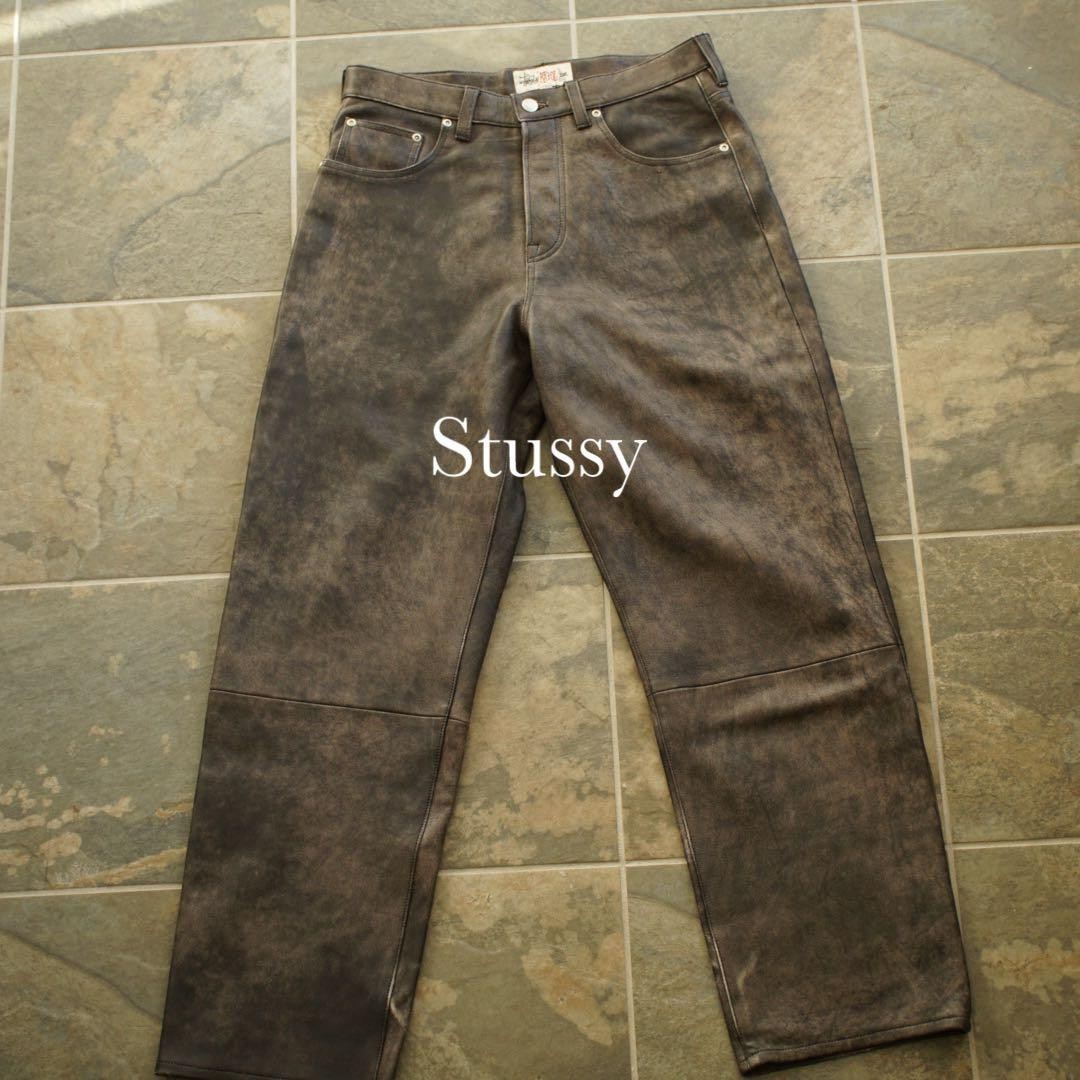 Stussy big ol processed leather pants lamb leather Size 30 Used