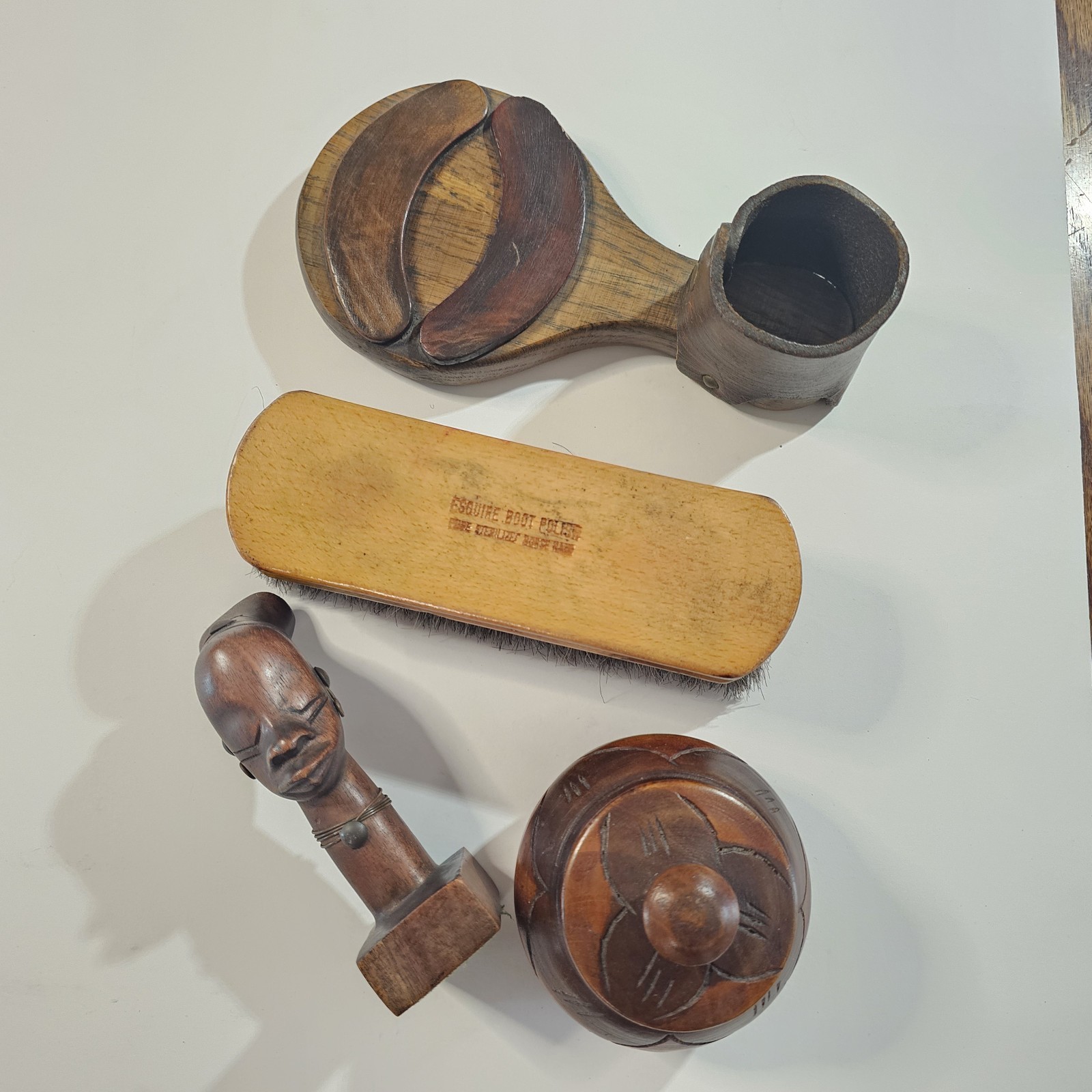 Vintage Wood Collectibles Lot Artifact Antique Wooden Tools Africa W Germany USA