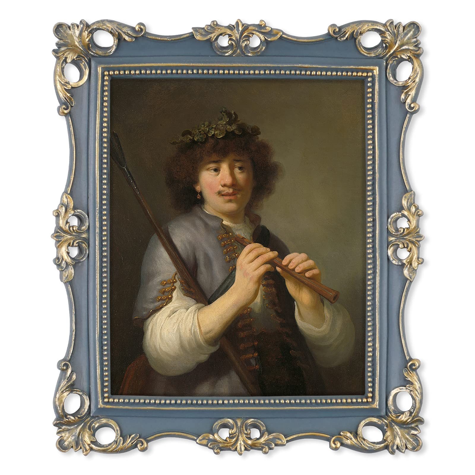 SIMON’S SHOP Vintage 8×10 Picture Frame Antique Navy Blue Wall/Tabletop