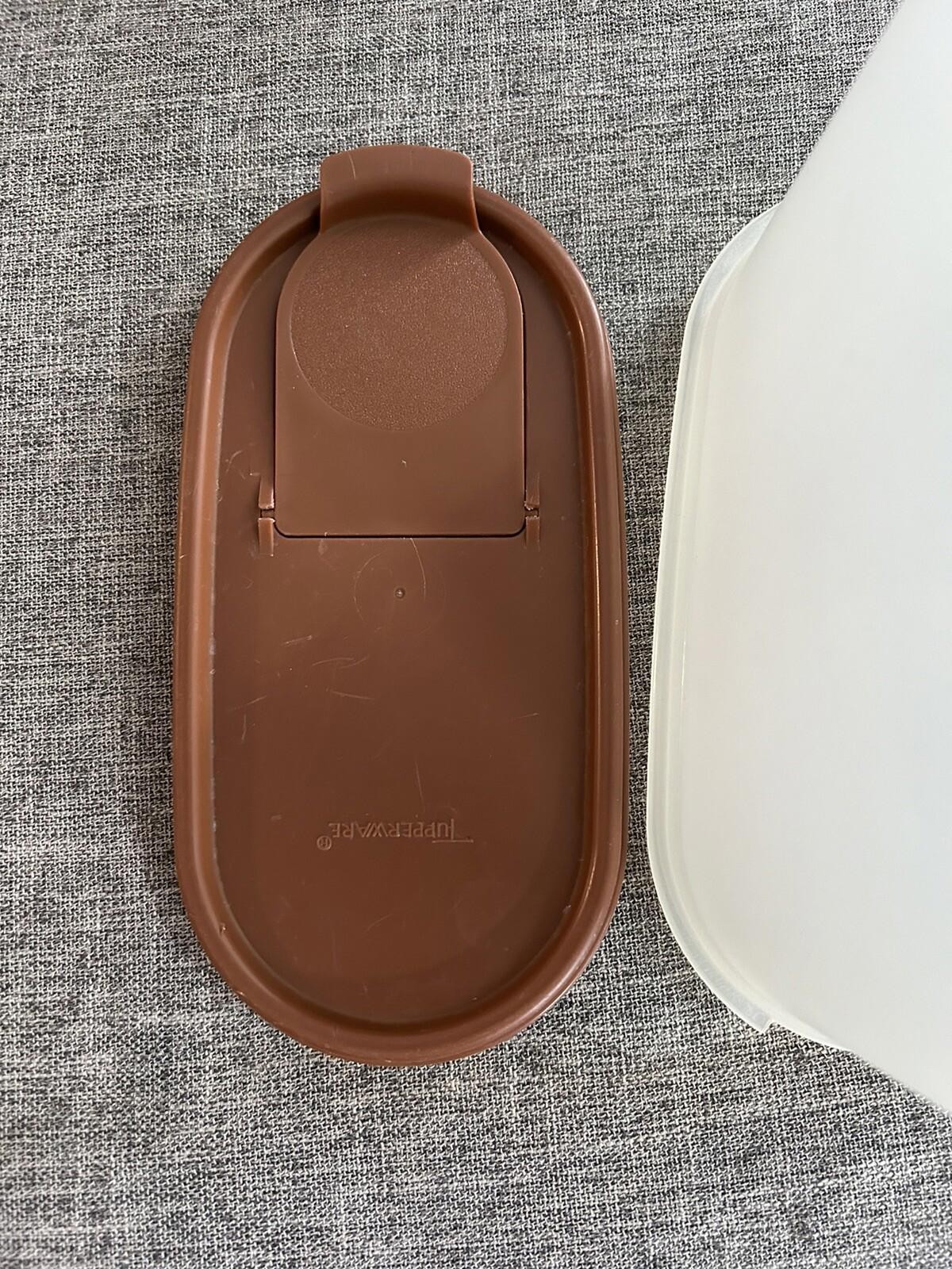 Tupperware 12¼ Cup Oval Modular Mates 5 Container Brown Flip Cereal Lid 1615-14