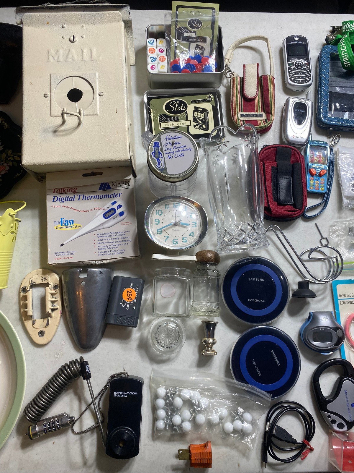 Huge Junk Drawer Lot Collection Mirrors Candle Holders Electronic Random Items
